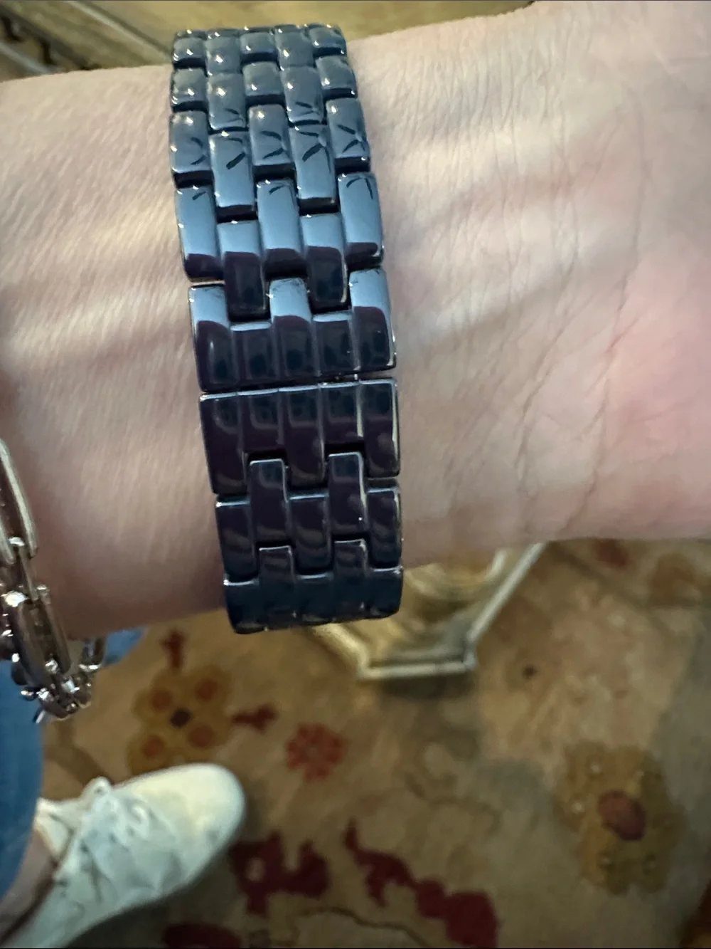 Invicta Women’s Blue Rectangular Bracelet Watch with Gold Accents